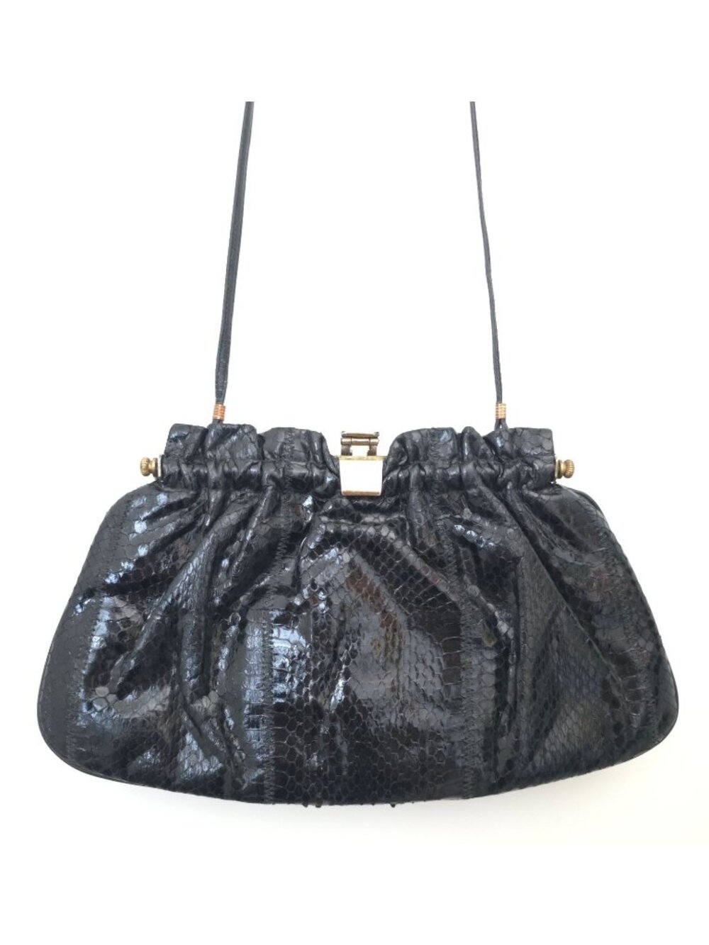 Vintage Sony Studios Wardrobe x BAGS BY SUPREME Black Snakeskin Shoulder Bag - Picture 2 of 11